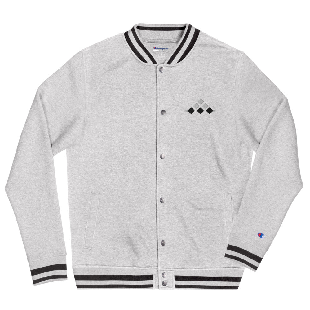 MSXII Embroidered Champion Bomber Jacket - Heather Grey