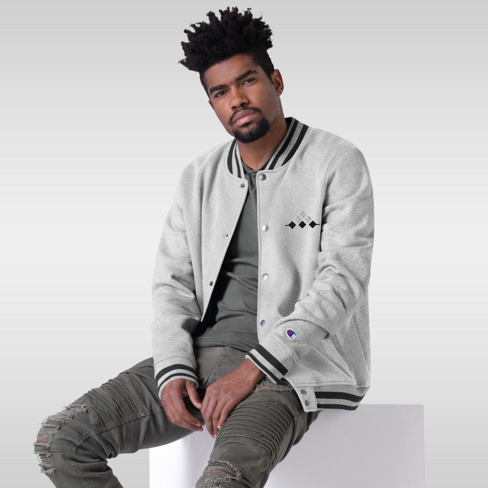 MSXII Embroidered Champion Bomber Jacket - Heather Grey