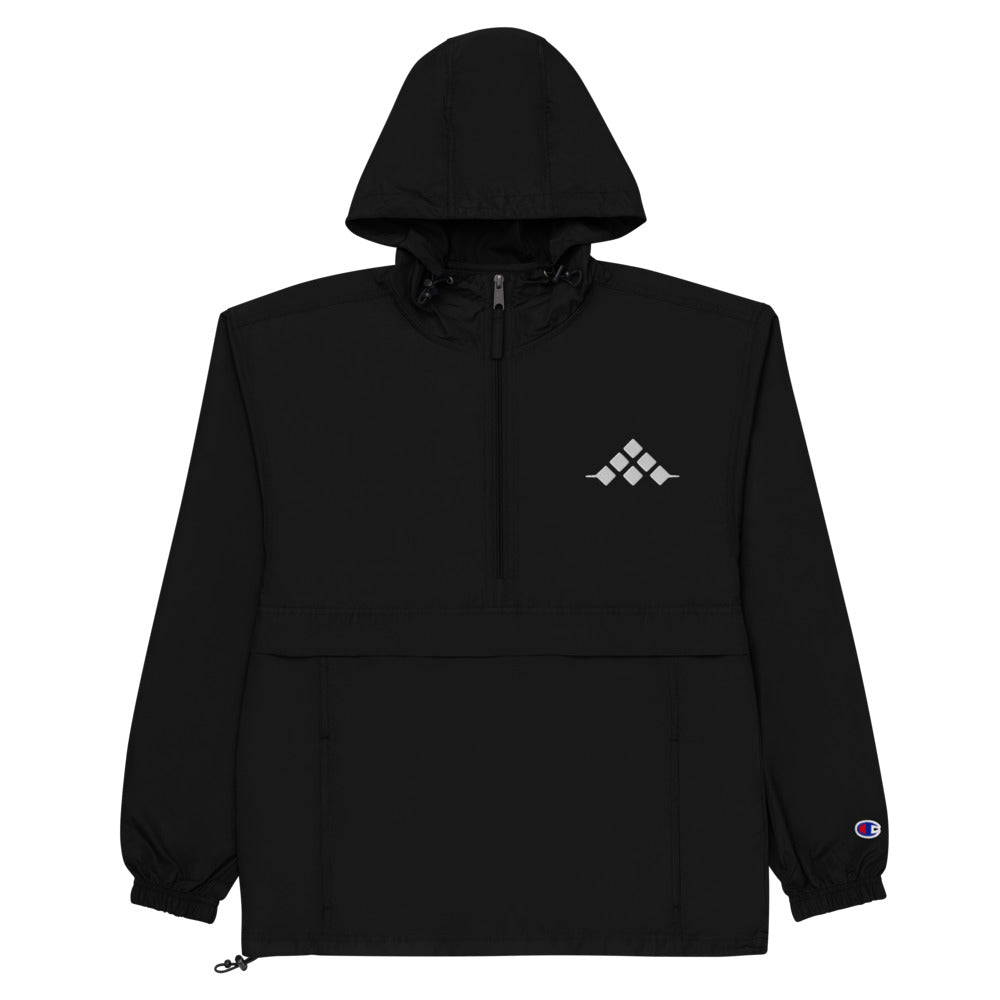 MSXII Embroidered Champion Packable Jacket - Black