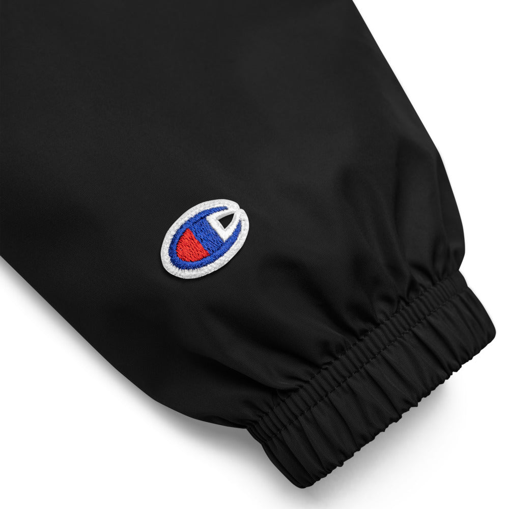 MSXII Embroidered Champion Packable Jacket - Black
